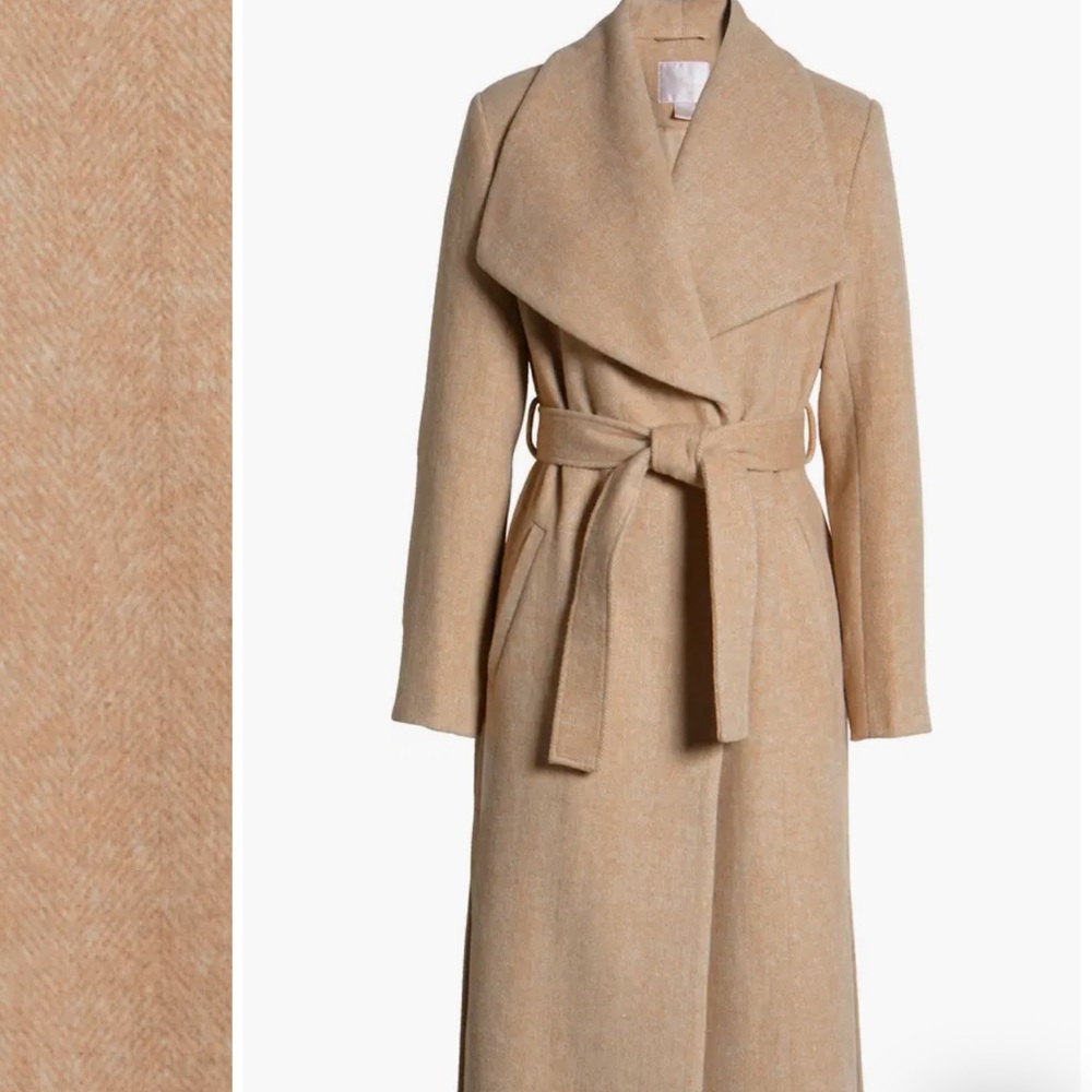 Rachel Parcell Wrap Tan Belted Coat